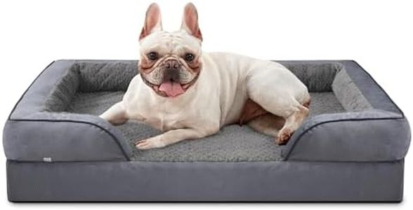 JOEJOY Lit orthopédique pour chien de grande taille, extra large, lavable, avec structure en nid d'abeille et doublure imperméable amovible en mousse, lit orthopédique pour chien, gris clair