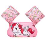 Koochie-Koo Cute Unicorn Printed Cool Beach/Pool Party Float Arm Bands Swimming Training Vest Life Jacket for Baby Girls from 2 to 6 Years 22 to 55 lbs (Pack of 1, Pink)