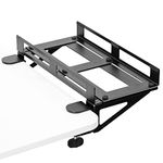 VIVO Clamp-on Adjustable Deskside Gaming PC Holder with Wall Mounting Option, Large Computer Case CPU Desk Mount with Secure Locking, Black, MOUNT-PC07G