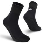 Yikayin Neoprene Socks, 3mm Wetsuit Socks for Women Men, Anti-Slip Thermal Swimming Socks Diving Socks for Snorkeling, SUP, Kayaking - Dark Black L