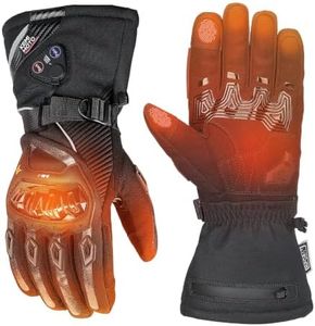 KEMIMOTO Heated Motorcycle Gloves, Dual-Zone Heating, 3000mAh Battery for Winter Commutes