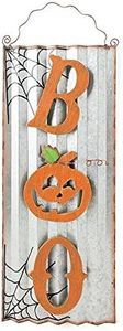 Burton and Burton 9733998 Boo Wall Hanging Corrugated Tin, Multicolor