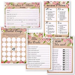 Set of 5 Bridal Shower Games for Engagement Celebrations, Bridal, Bachelorette, Anniversary, Wedding Party, Entertains 50 Guests