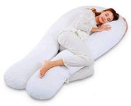 Linen Empire 12 FT Long C U Shaped Deluxe Full Body Cuddly & Maternity Pregnancy Support Pillow - Made in the UK