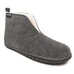 Minnetonka Tamson Men's Suede Slippers, Charcoal, 8