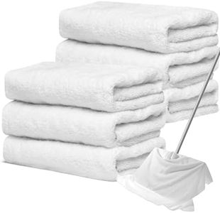 Newwiee 6 Pcs Extra Large Microfiber Cleaning Cloth 30" x 20" Washable Reusable Microfiber Towel Streak Free Lint Free Cloth for Cleaning Floor Glass Home Window Bathrooms (White)