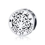 NINGAN Love My Family Charms 925 Sterling Silver Compatible with Pandora & Other European Charm Bracelet