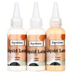 Depvision Liquid Latex 60ml x 3 Colors Set White Fresh Clear Color For Special Effects Wound Waterproof Professional Makeup Artist Skin Illustrator SFX Monster Zombie