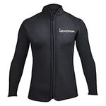 Lemorecn Adult’s 3mm Wetsuits Jacket Long Sleeve Neoprene Wetsuits Top(CA2031BLACK-M)