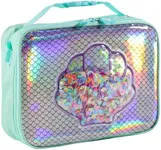 Decorably Insulated Lunch Bag for Kids - Holographic Mermaid Girls Lunch Bag Seashell PVC and Sequins Design, Mermaid Lunch Box for Girls, Girls Lunch Box, Lunch Bag for Girls, Lunch Box Kids