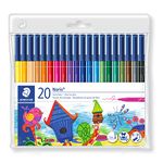 STAEDTLER 326 WP20 Noris Fibre-Tip Colouring Pens - Assorted Colours (Pack of 20)