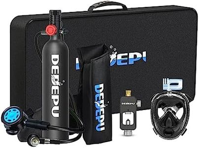 DEDEPU Mini Scuba Tank with Diving Mask, 10-15 Minutes Underwater Breathing, DOT Certification EN250-2014, Aluminum Bottle, 1L Reusable Scuba Tank Bottle, 3000PSI Max Pressure Scuba Diving Tank