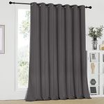 NICETOWN Wide Window Curtain Blackout - Grey Curtain Thermal Insulated Heavy-Duty Energy Saving Privacy Panel for Patio Door/Sliding Door(1 Panel, 100 by 95 Inches)