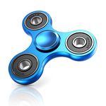 Aolcev Fidget Spinner Hand Spinner Fidget Toy Stainless Steel Metal Fast Bearing 2-5 Minutes Spins Hand Spinner Tri Finger Gyro Toy EDC ADHD Focus Anxiety Stress Relief Toys for Kids Women Men-Blue