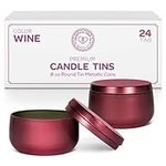 Hearts and Crafts Candle Tin Cans | 8-oz. Wine Tin Cans, 24-Pack | for Candles, Arts & Crafts, Storage, and More