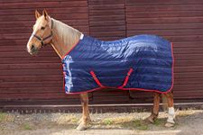 John Whitaker Thomas Stable Rug - Navy Blue/Red, 6.9 ft