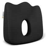 Medipaq Luxury Orthopedic Seat Cushion - 1x Office Chair Cushions - Car Seat Cushions - Back Support Cushion - Coccyx Cushion for Tailbone Pain - Coccyx & Sciatica Pain Relief Cushion - Black 3D Mesh