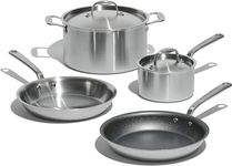 Made In Cookware - 6 Pc Stainless Steel Cookware Set - 5 ply Clad - Includes Frying Pans, Saucepan, and Stock Pot - Professional Grade - Made in Italy - Induction Compatible