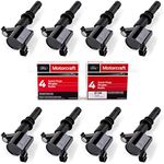 MAS Set of 8 Platinum Spark Plug and 8 Straight Ignition Coil Pack Compatible with Ford F-150 Expedition F-250 Super Duty F-350 Super Duty 5.4L Replacement for FD508 SP515 SP546 DG511