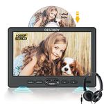 DESOBRY 10.5" Car DVD Player with Headrest Mount, Portable DVD Player for Car with Headphone, Suction-Type Disc in,Support 1080P Video,HDMI Input,USB/SD Card Reader,AV in/Out,Last Memory&Region Free