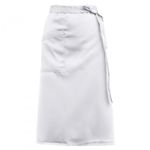 Half Length Long Waist Apron, Waiter Waitress Aprons, Short Plain Apron, Cooking Cleaning Aprons for Women Men, Pinny Apron with Pocket for Secondary School Kitchen Restaurant Bistro (White)