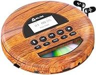 KLIM Nomad Wood - New 2024 - Portable CD Player Walkman - Long-Lasting Battery - Includes Headphones - Radio FM - Compatible MP3 CD Player Portable - TF Card Radio FM Bluetooth - Ideal for Cars