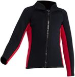 FLEXEL Wetsuit Top Mens Women 3mm Neoprene Long Sleeve Front Zipper 2MM Mens Wetsuit Top for Diving Snorkeling Surfing Kayaking Canoeing (Blac*Red, 10)