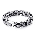 Beydodo Chain Bracelet for Men Punk, Bracelet Stainless Steel Women 8.5 inch Byzantine Chain Bracelet 10mm Width