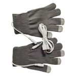 THE STYLE SUTRA® Electric USB Heated Gloves Full Finger Knitting for Women Men Outdoor Gray | 1 Pair of Heated Gloves 1 Piece USB Cable