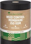 GardenGloss 50m2 Weed Control Membrane Heavy Duty (150gsm) - Water Permeable and Tearproof Weed Barrier Fabric - Weed Control Fabric with High UV-Stabilisation (50m x 1m, Roll)