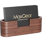 MaxGear Business Card Holder Wood Business Card Holder for Desk Business Card Display Holder Desktop Business Card Stand for Office,Tabletop - Oval