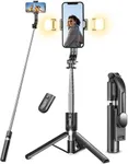 Selfie Stick Tripod with Light, 45'