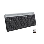 Logitech K580 Slim Multi-Device Wireless Keyboard Bluetooth/Receiver, Compact, Easy Switch, 24 Month Battery, Win/Mac, Desktop, Tablet, Smartphone, Laptop Compatible - Graphite