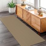 KOZYFLY Washable Runner Rug 2x6 Ft Runners for Hallways Kitchen Runners with Rubber Backing Braided Cotton Entryway Runner Indoor, Carpet Runners for Hallway Kitchen Entryway Bedroom, Beige/Taupe