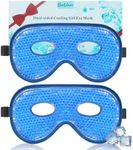 BeeVines Ice Eye Mask, 2 Pack JUMBO Cooling Gel Masks for Puffy Eyes for Men & Women, Cold & Warm Compress for Post Surgery, Puffiness, Allergies & Migraines Treatment (A11 Blue & Blue)