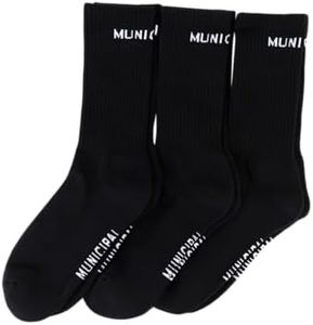 Municipal Men's Training Camp Socks 3-Pack, Black, Size M/L