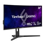 ViewSonic VX3418-2KPC 34-inch 1440p WQHD 21:9 Ultra-Wide Curved Gaming Monitor, 144Hz, 1ms, Adaptive Sync, Dual Integrated Speakers, 2x HDMI, 2x DisplayPort