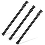 3 Pcs Tension Rod, OEH Short Tension Rod, No Drilling Small Tension Rods for Closet, Rustproof Spring Rod, Mini Thin Tension Rods for Cabinets, Cupboard, Wardrobe Bars, Bookcase, Black (12-20 inch)