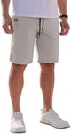 COOFANDY Men Khaki Shorts Stretch Elastic Waist Shorts Hiking Walk Drawstring Shorts