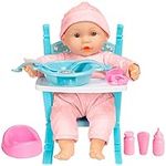 Best Choice Products 12.5in Realistic Baby Doll, Life-Size Toddler Doll with Soft Body, Highchair, Potty, Pacifier, Bottle, 9 Accessories Included