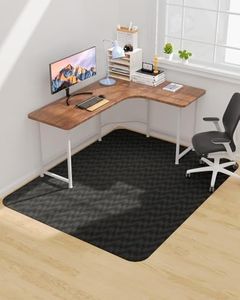 Blvornl Large Office Chair Mat for Hardwood Floor, Rolling Chair Mat for Hard Wood, Large Anti-Slip Hard Floor Protector, Heavy Duty Computer Desk Rug for Office and Home 50"*63" Black