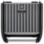 George Foreman Large Electric Steel Grill [Non stick, Healthy, Griddle, Toastie, Hot plate, Panini, BBQ, Energy saving, Vertical storage, Easy clean, Drip tray, Ready to cook light] Grey, 1850W 25051