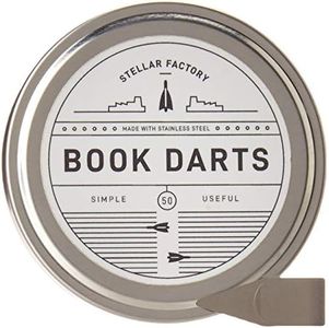 Stellar Factory Book Darts: Thin Stainless Steel Mini Bookmarks - 50 Count