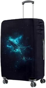 Cortina Polyester Luggage Cover Trolley Travel Covers Washable Dust Proof Anti-Scratch Suitcase Protector, Medium-Black-Blue