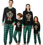 ANGELGGH Family Pajamas Matching Sets, Cute Christmas Printed 2 Piece Sleepwear, Holiday PJs Jammies for Couples/Women/Men, Plaid Elf, XX-Large