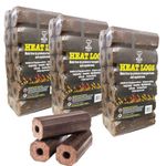 Eco Wood Fire Heat Logs - Pack of 36 Compressed Saw Dust Wood Fuel Logs with Topline Card. Perfect for Wood Burners, Open Fires, Chimeneas and Multi-Fuel Stoves.