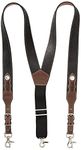 Nocona Belt Co. Men's Top Hand Leather Suspender, Black/Brown, Medium