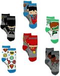 Justice League Batman Boy's 6 pack Athletic Crew Socks (12-24 Months, Multi)