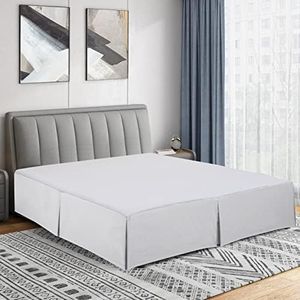 Luxury Double Brushed Microfiber Bed Skirt, Ultra Soft, Hypoallergenic, and Wrinkle Resistant - White, King