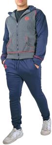 Tuta Uomo Completa Felpata Zip-Cappuccio Abbigliamento Sportivo Uomo e Completo Palestra Uomo Tuta Ginnastica Uomo RegularFit (IT, Testo, L, Regular, Regular, Modello 4)